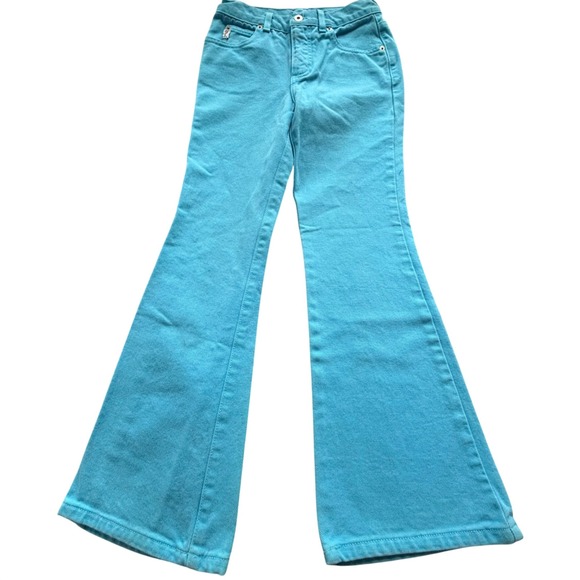 Guess Other - VTG Guess Flare Jeans Girls Size 12 Turquoise Brigjt Blue Retro Y2K Disco